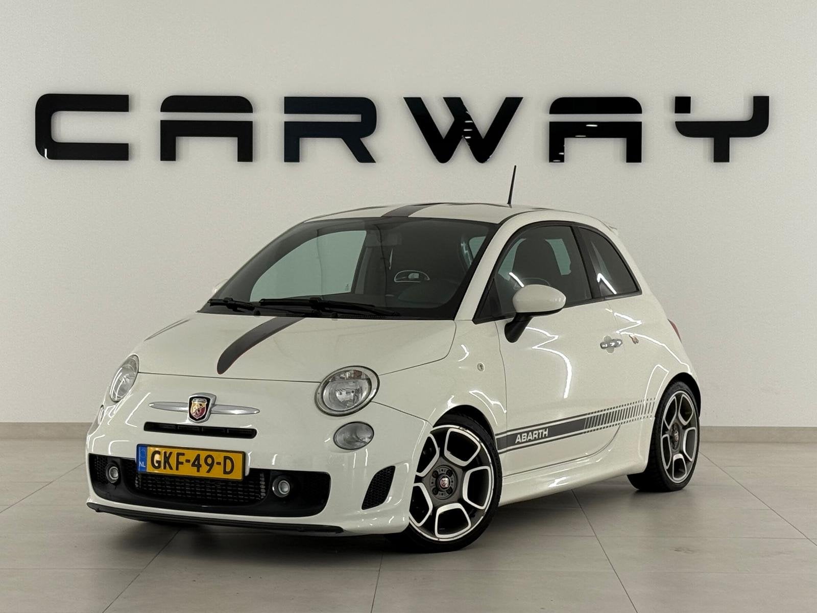 Fiat 500 1.4 T-Jet Abarth Elaborabile LED Digitaal dashboard, Auto's, Fiat, Voorwielaandrijving, Gebruikt, 4 cilinders, Wit