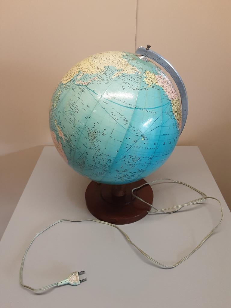 Vintage wereldbol / wereldbol lamp uit de jaren 60, Ophalen, ., ., .