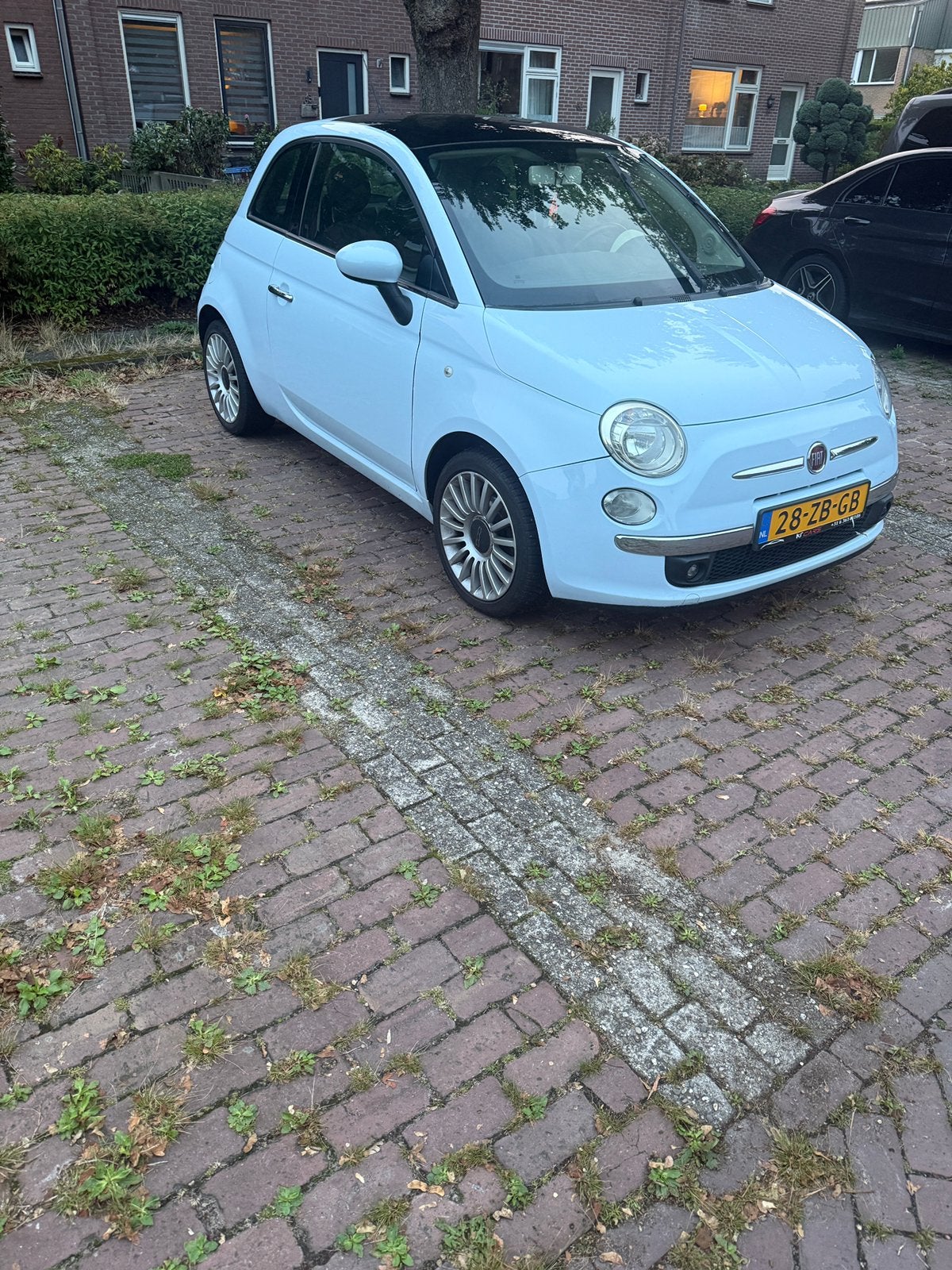 Fiat 500 1.4 16V 73KW C 2007 Blauw, Voorwielaandrijving, 31 €/maand, 4 cilinders, 100 pk