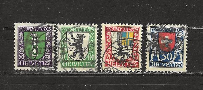 Zwitserland 214-217, Ophalen of Verzenden, Gestempeld