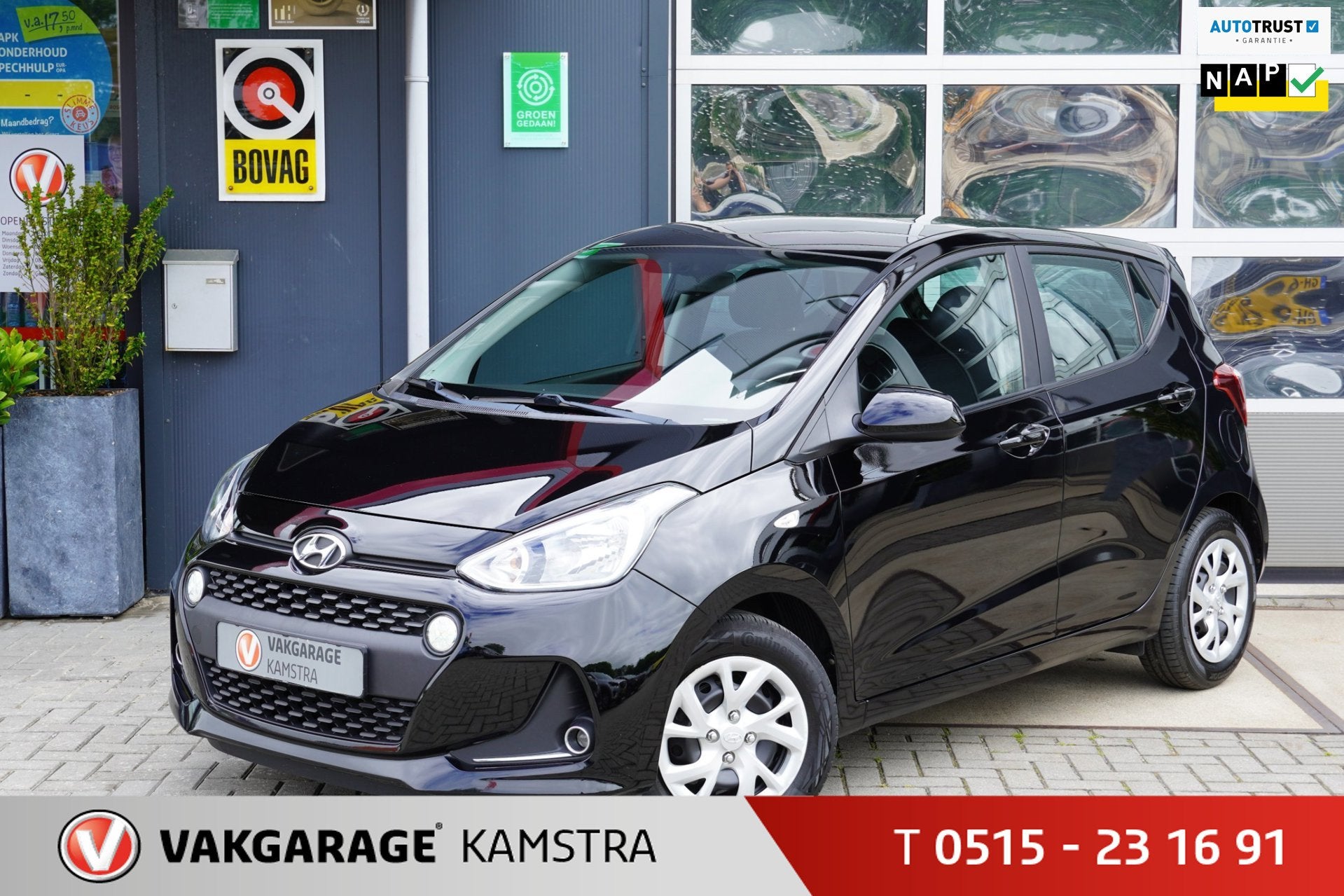 Hyundai I10 1.0i Comfort 5-deurs NAP Airco/Cruise/Goed OH, Auto's, Gebruikt, Start-stop-systeem, 4 stoelen, Zwart
