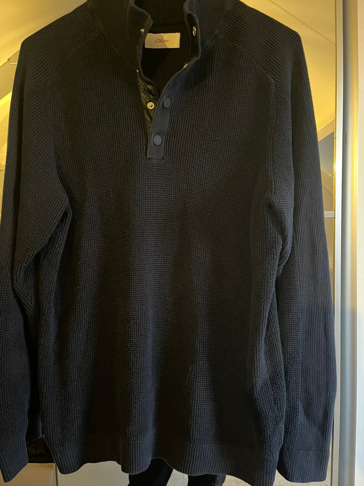 S oliver trui donkerblauw M, Ophalen of Verzenden, Zo goed als nieuw, Maat 48/50 (M), Blauw