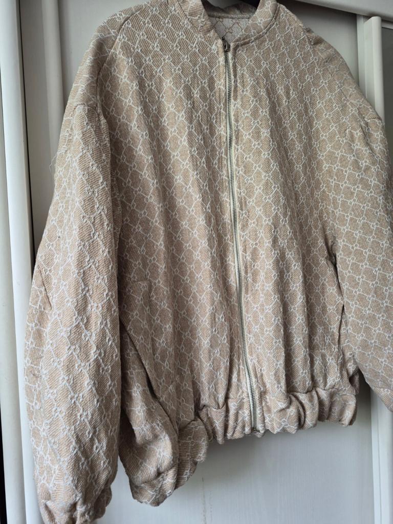 Bomber jack xl jacquard geweven diamant twill ibiza chique, Beige, Maat 46/48 (XL) of groter, Moda italia, Ophalen of Verzenden