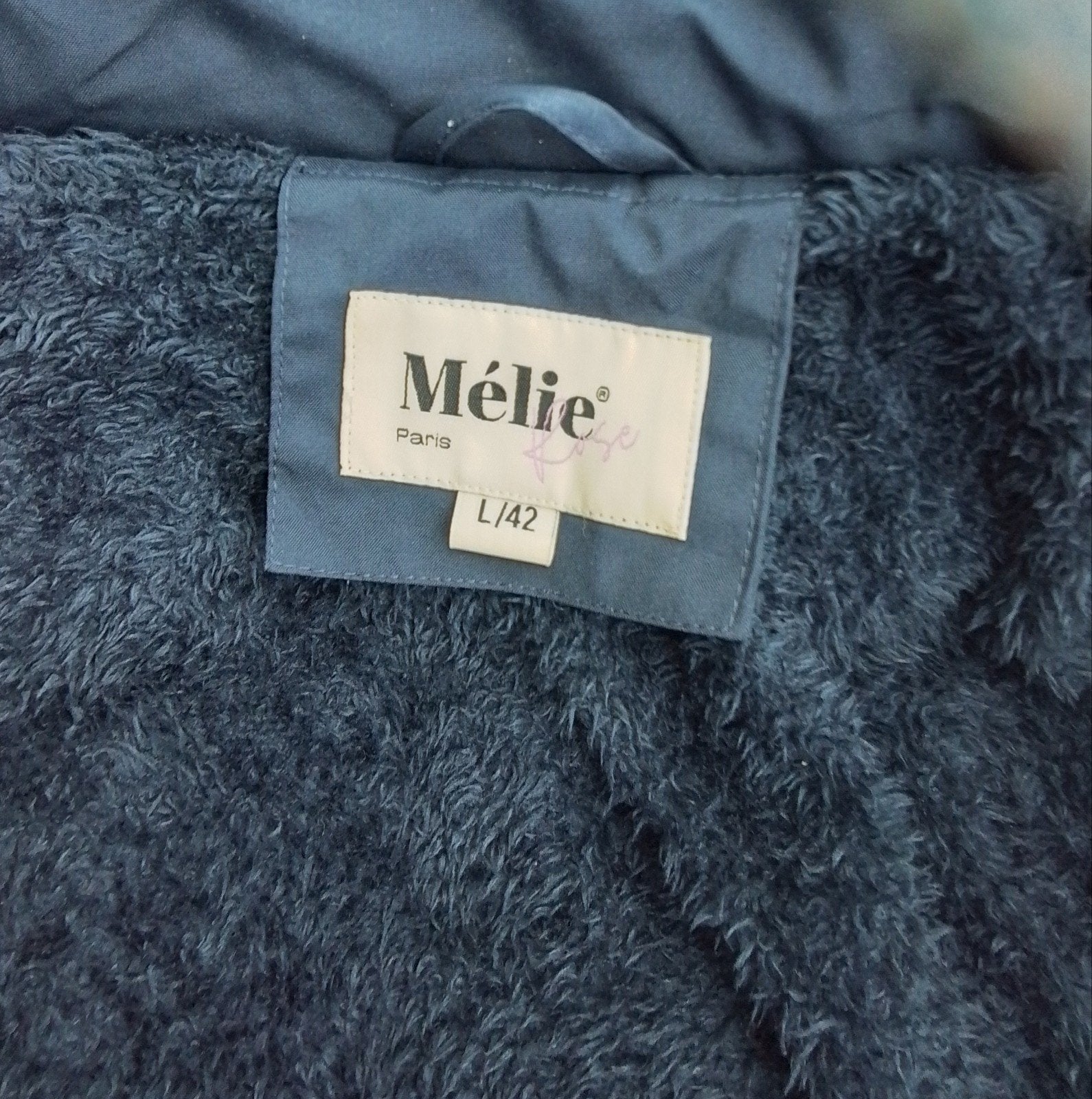 heerlijk warme winterjas, Kleding | Dames, Jassen | Winter, Ophalen, Zo goed als nieuw, Maat 42/44 (L), Blauw