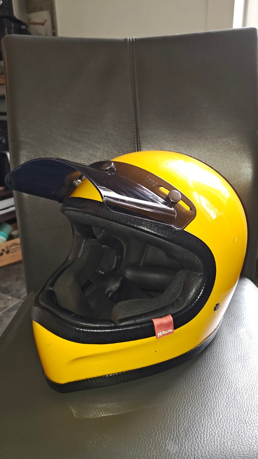 Peruna Motorhelm - Geel, Maat L, Overige merken, Ophalen of Verzenden, L, Tweedehands