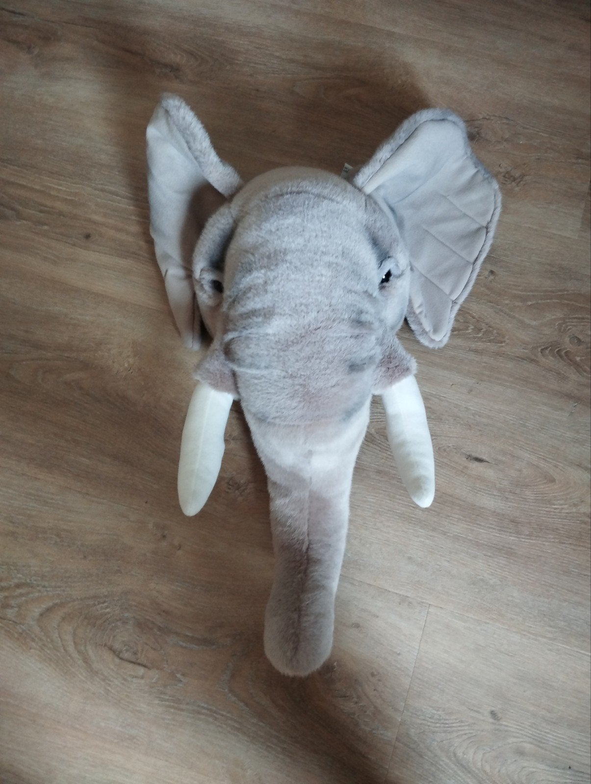 Grote pluche olifantenkop wanddecoratie, Kinderen en Baby's, Speelgoed | Knuffels en Pluche, Nieuw, Olifant, Grijs, Ophalen of Verzenden