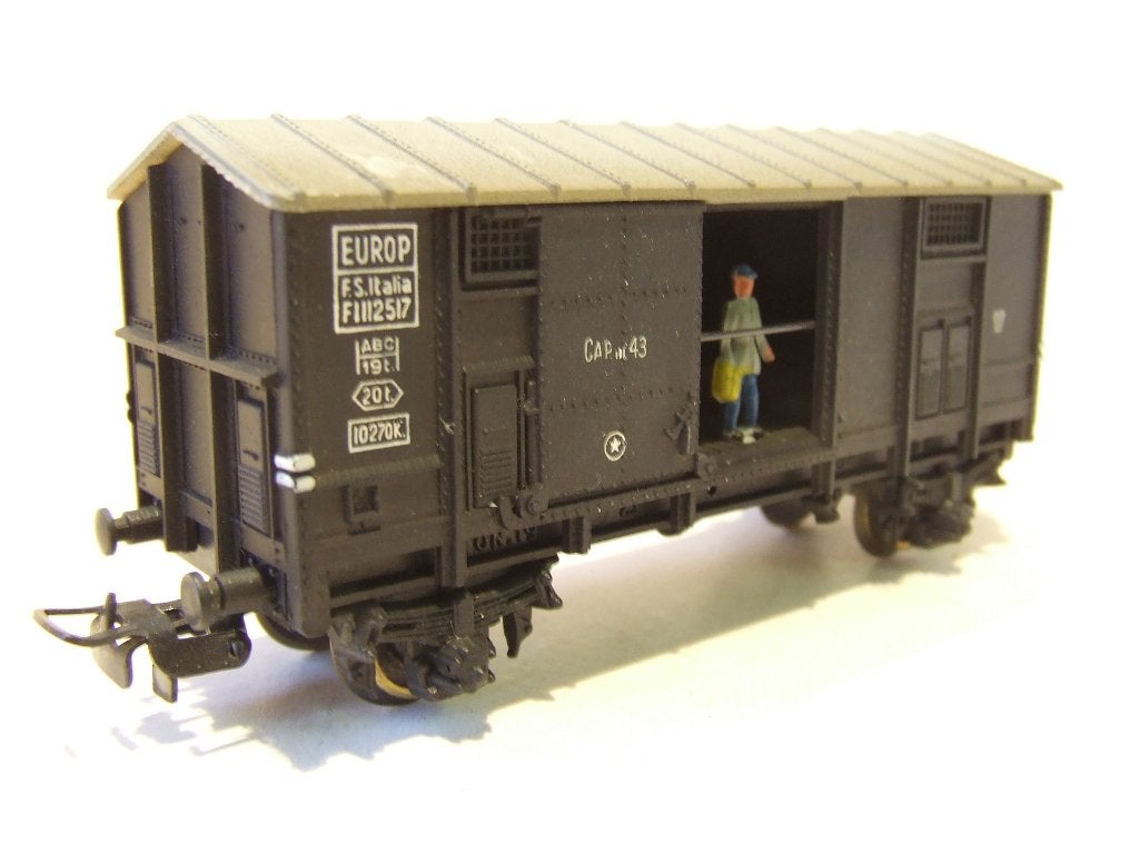 POCHER gesloten goederenwagen, FS met figuur voor de deur, Overige merken, Gelijkstroom, Wagon, Ophalen of Verzenden