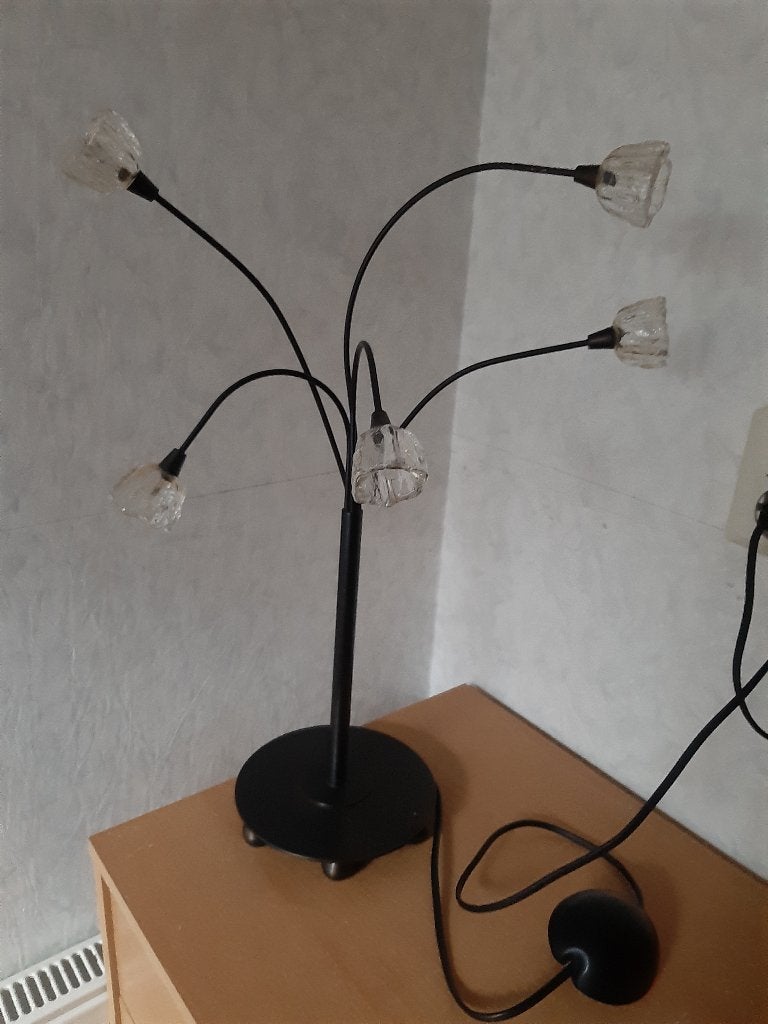 tafellamp met buigbare kleine lampjes, Ophalen, Gebruikt, Glas