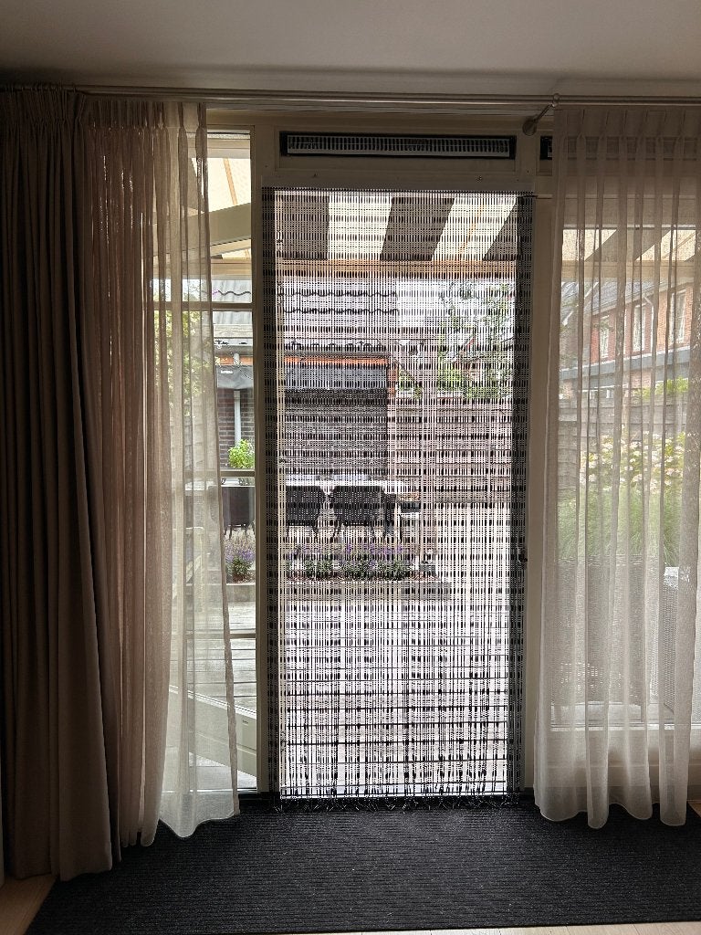 Kralengordijn / vliegengordijn zwart, Ophalen, Kunststof, Gebruikt, 80 tot 100 cm