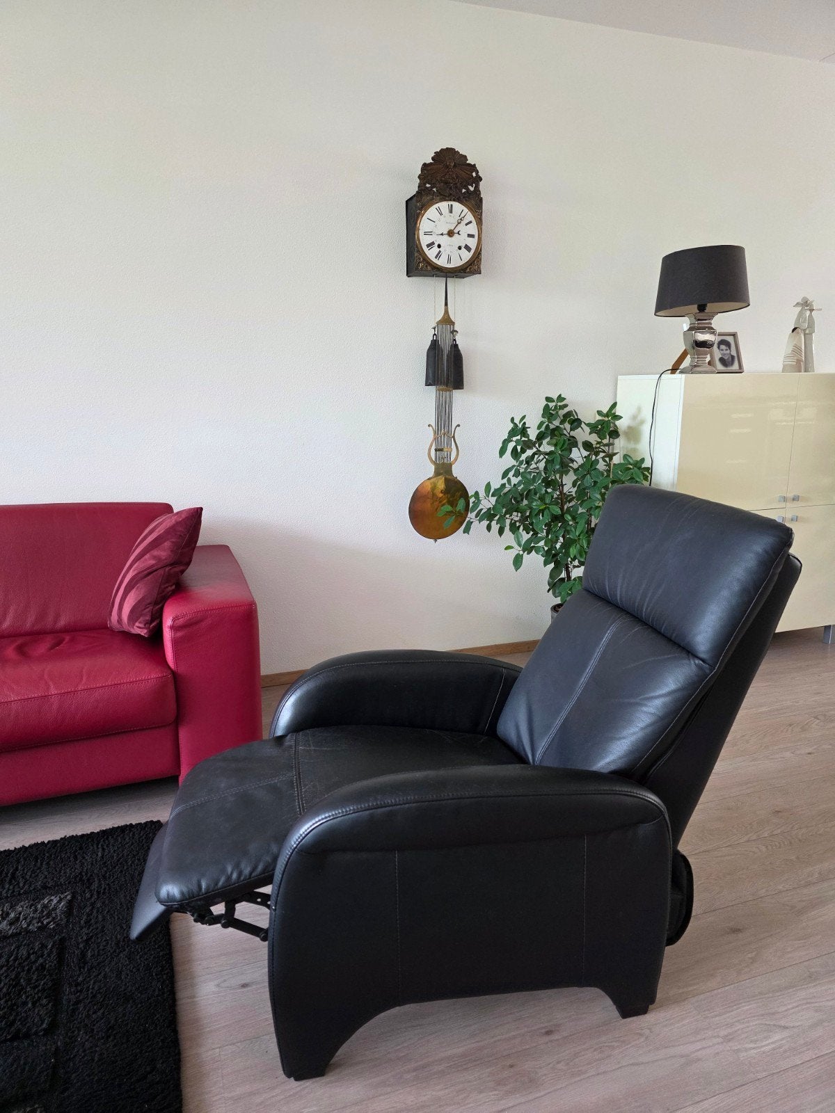Foto 6 van Relaxfauteuil van Echt Leer - Zwart