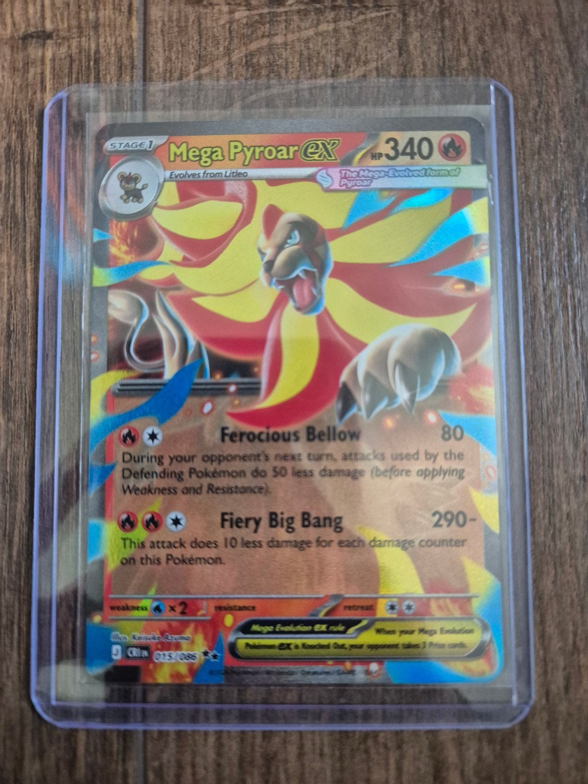 Pokémon Mega Pyroar ex (CRI 015) - Chaos Rising, Ophalen of Verzenden, Nieuw, Losse kaart