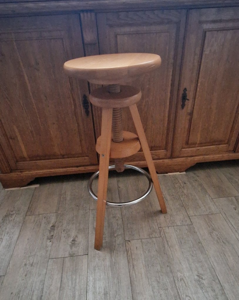 Houten Barkrukken, Ophalen, Gebruikt, 60 tot 90 cm, In hoogte verstelbaar