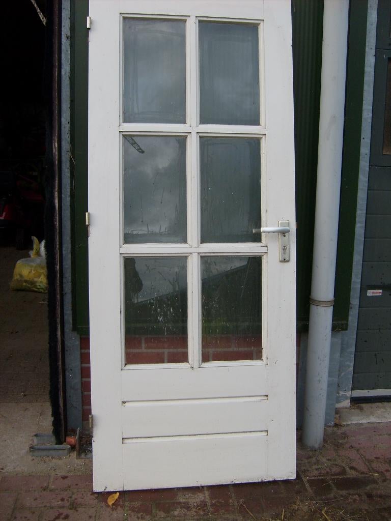 Voordeur- buitendeur- binnendeur- met glas, Doe-het-zelf en Verbouw, Glas en Ramen, Gebruikt, Overige typen, 160 cm of meer, 80 tot 120 cm
