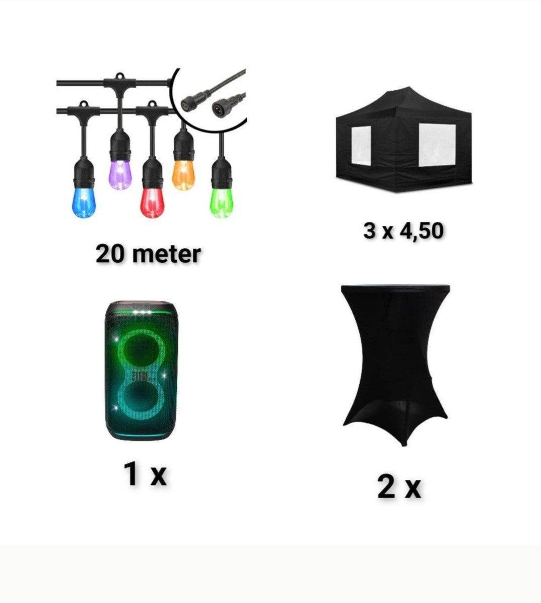 Partytent 3x4,50 pakket 4 te huur, Ophalen of Verzenden