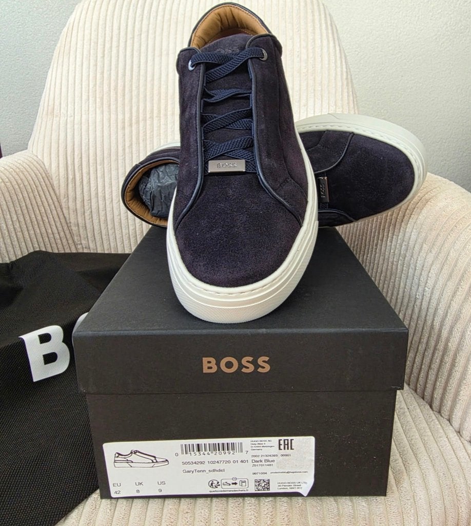Boss Gary sneaker Blue suede - New!, Kleding | Heren, Schoenen, BOSS, Blauw, Nieuw, Ophalen of Verzenden
