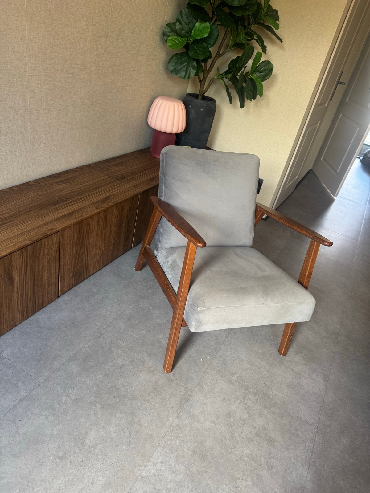 Ikea ekenaset grijs velvet, Ophalen, Gebruikt, Minder dan 75 cm, 50 tot 75 cm