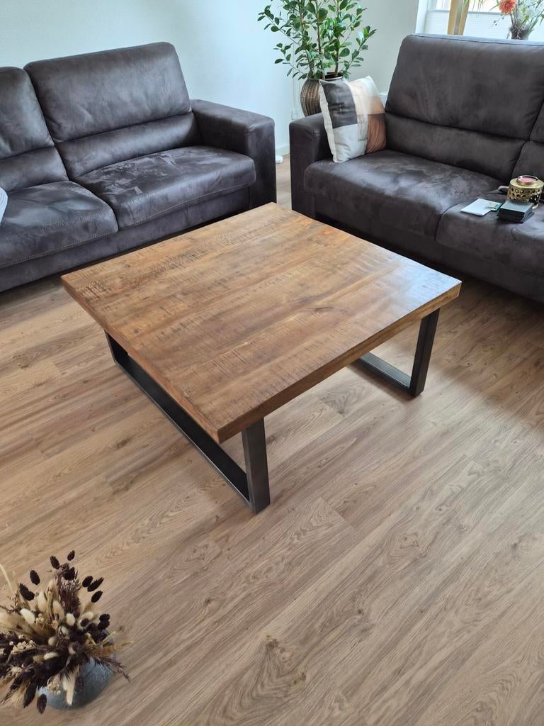 Mango salon salontafel vierkant 100x100cm., Huis en Inrichting, Tafels | Salontafels, 100 tot 150 cm, Rond, Zo goed als nieuw