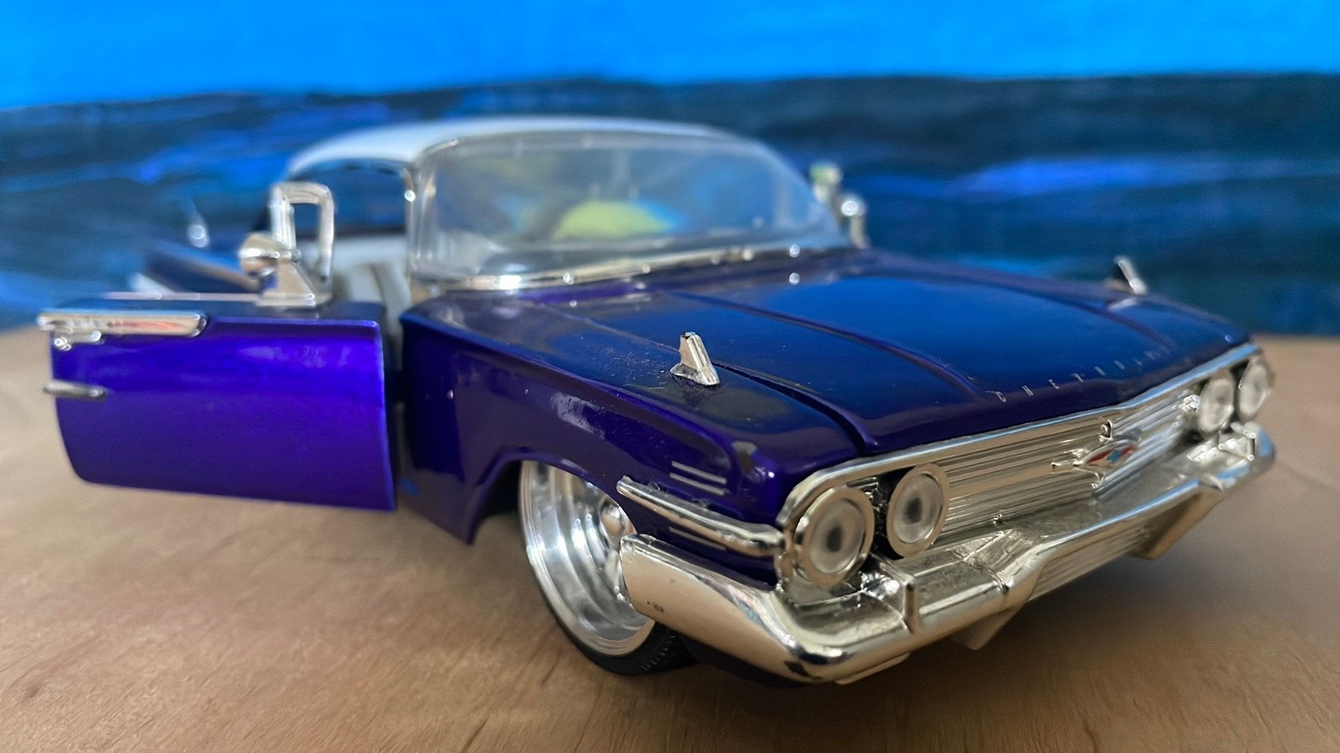 1960 Chevrolet Impala Schaalmodel Jada 1/24, Ophalen of Verzenden, Zo goed als nieuw, Auto, Overige merken