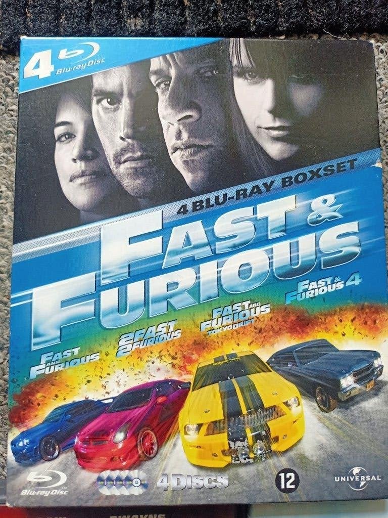 Fast and Furious BluRay Box 1 t/m 4, Ophalen of Verzenden, Zo goed als nieuw, Actie, Boxset