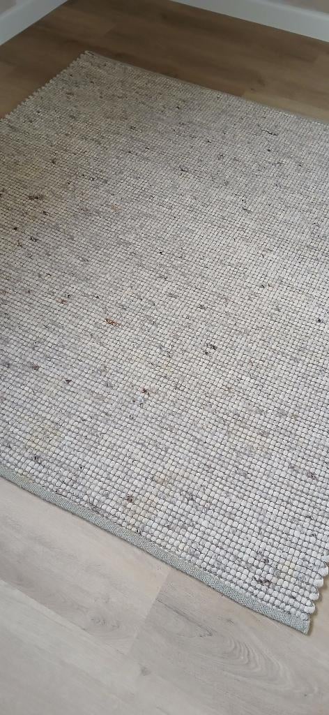 Vloerkleed wol beige / grijs, Grijs, 150 tot 200 cm, Ophalen of Verzenden, Zo goed als nieuw