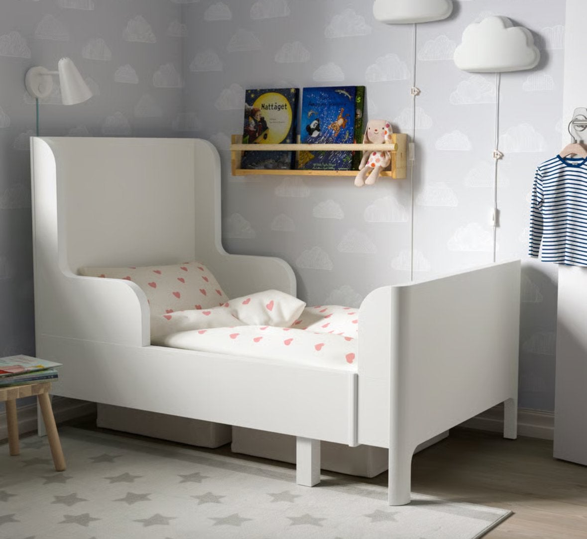 IKEA Busunge uitschuifbed met Innerlig matras, Ophalen, Zo goed als nieuw, Lattenbodem