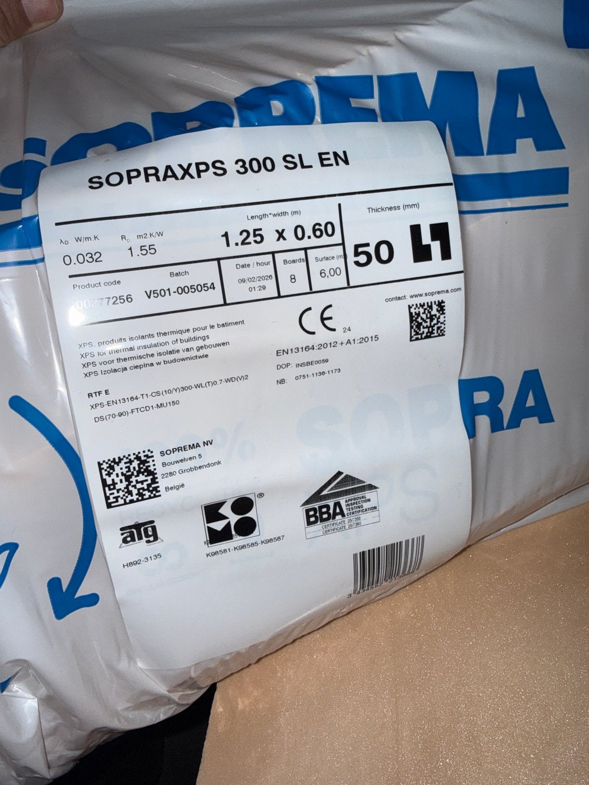 NIEUW Soprema XPS isolatieplaten 3x 50mm en 1x 120mm, Ophalen, 4 tot 8 cm, Nieuw, 5 tot 10 m²
