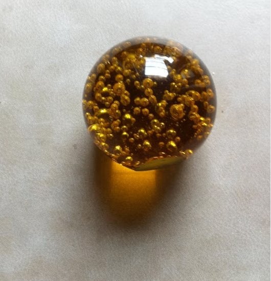 Design zware glazen bal bruin, Ophalen of Verzenden