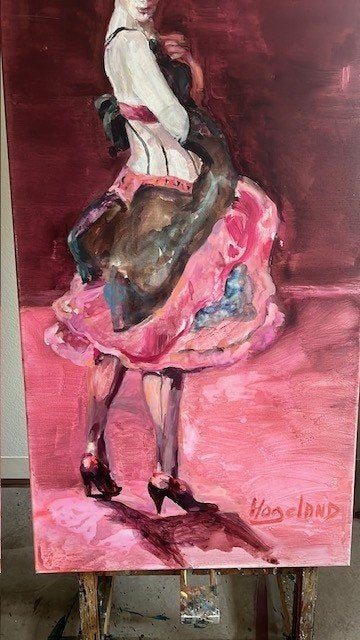 Levante - van de bekende Renée Hogeland acryl met inkt, Ophalen