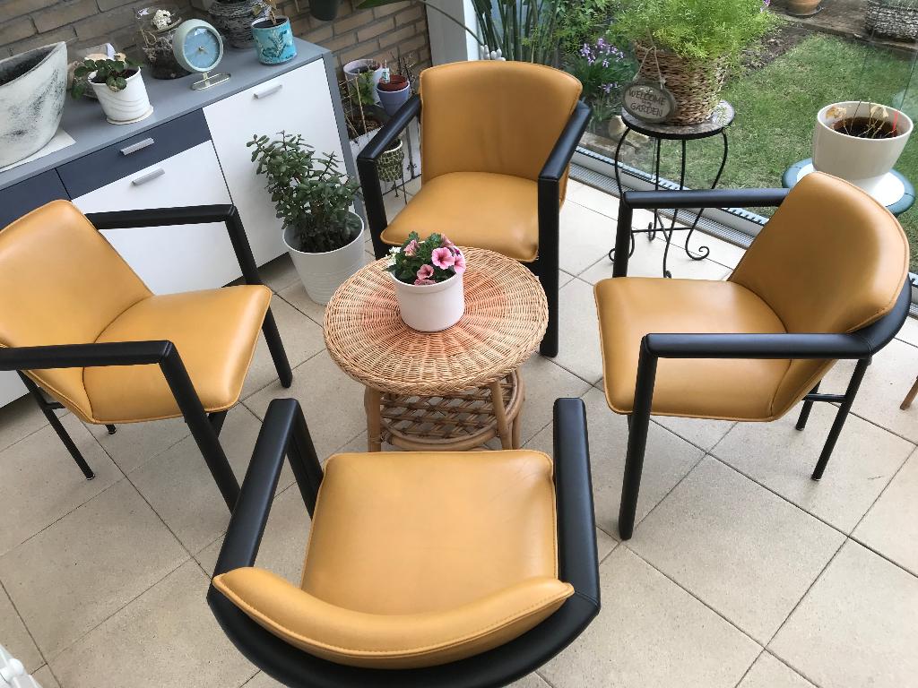 EET/BUREAU-STOELEN--- LEOLUX., Gebruikt, Overige kleuren, Leer, Ophalen of Verzenden