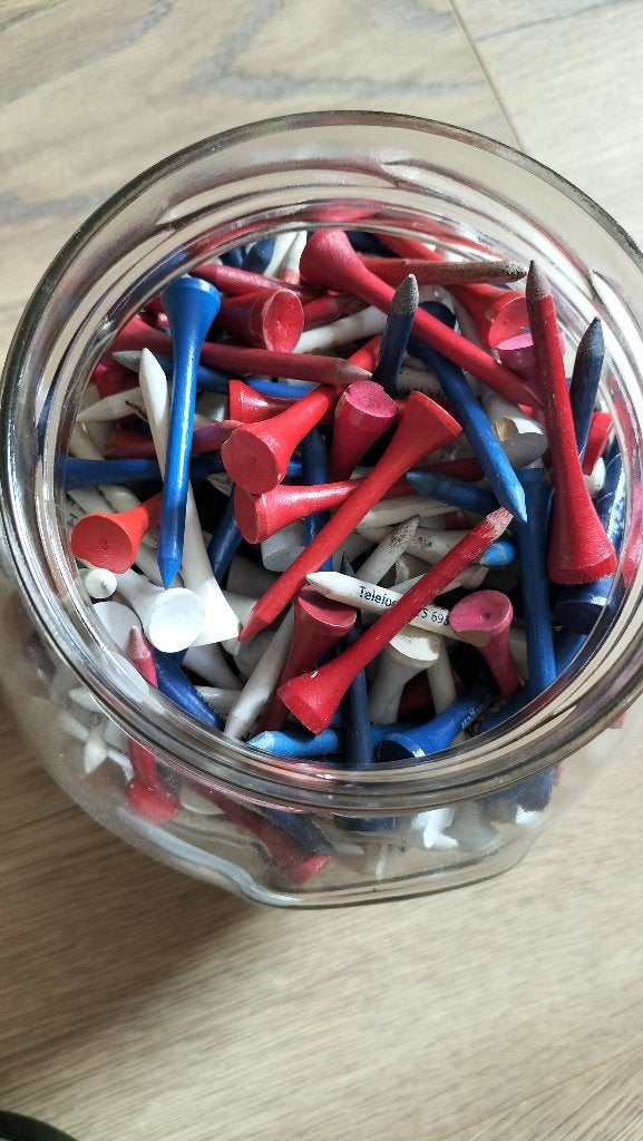 Pot met 500 Houten golftees te koop, Ophalen, Nieuw, Overige typen, Overige merken