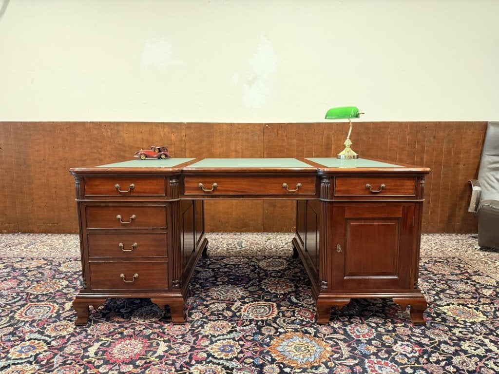Klassiek Engels Chesterfield Bureau Partnerdesk, Ophalen of Verzenden