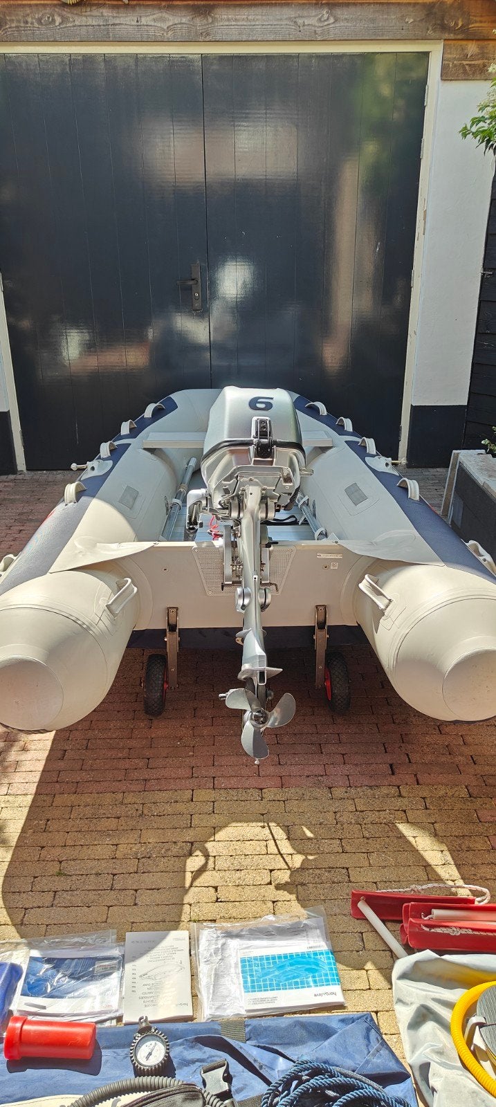 Honwave T35-AE2 rubberboot met Honda 6pk buitenboordmotor, Overige merken, Aluminium, Gebruikt, Inclusief motor
