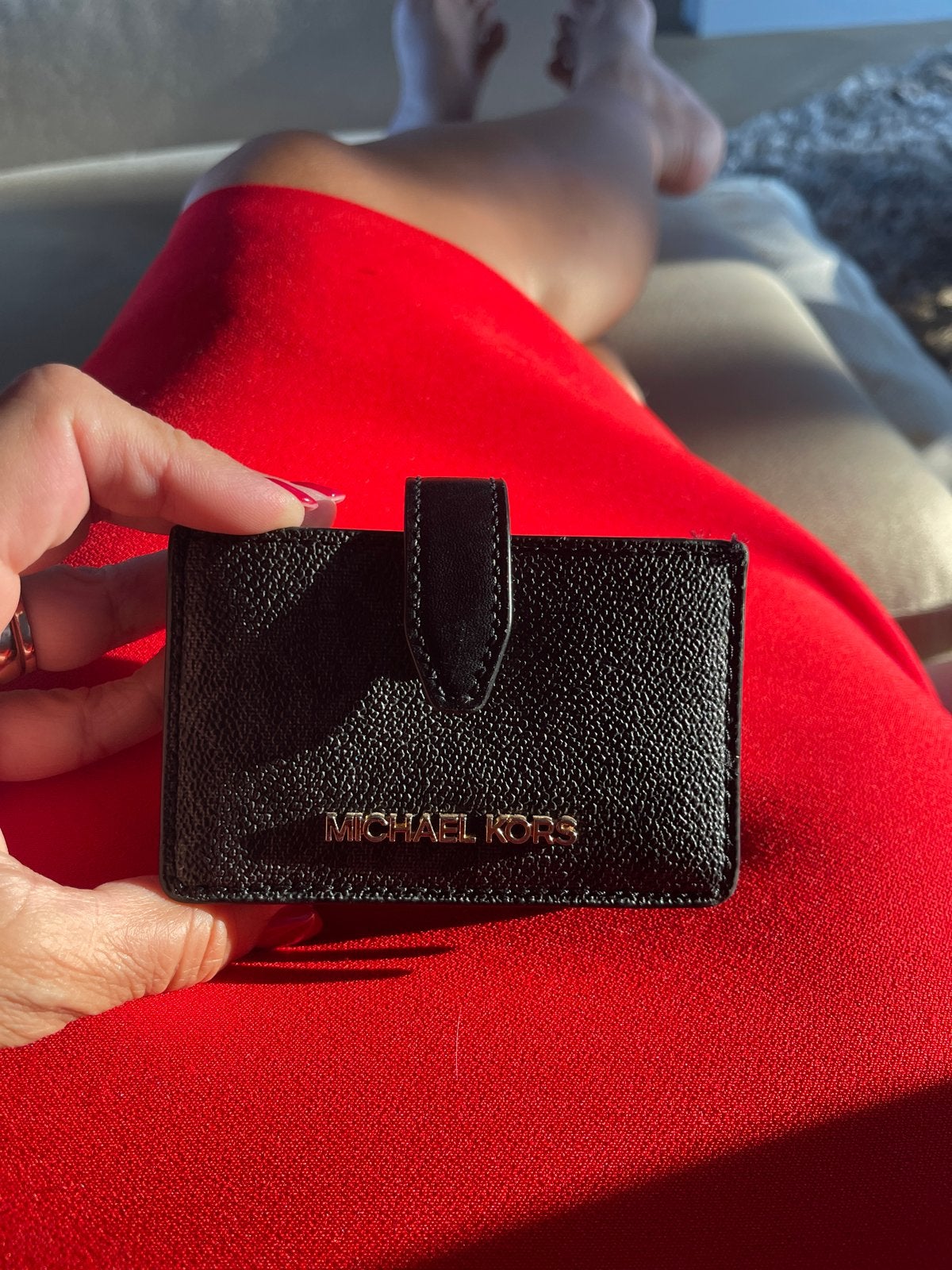 Michael Kors Zwarte Pasjeshouder, Sieraden, Tassen en Uiterlijk, Portemonnees, Overige merken, Zwart, Ophalen of Verzenden, Zo goed als nieuw