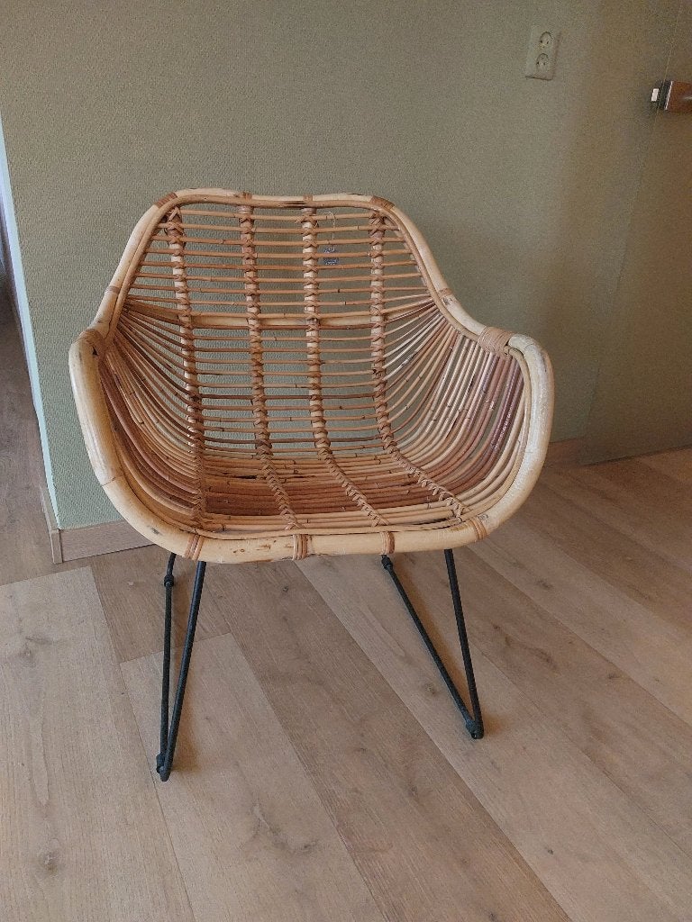 Supermooie rotan stoel, Huis en Inrichting, Stoelen, Ophalen, Overige materialen, Bruin, Zo goed als nieuw