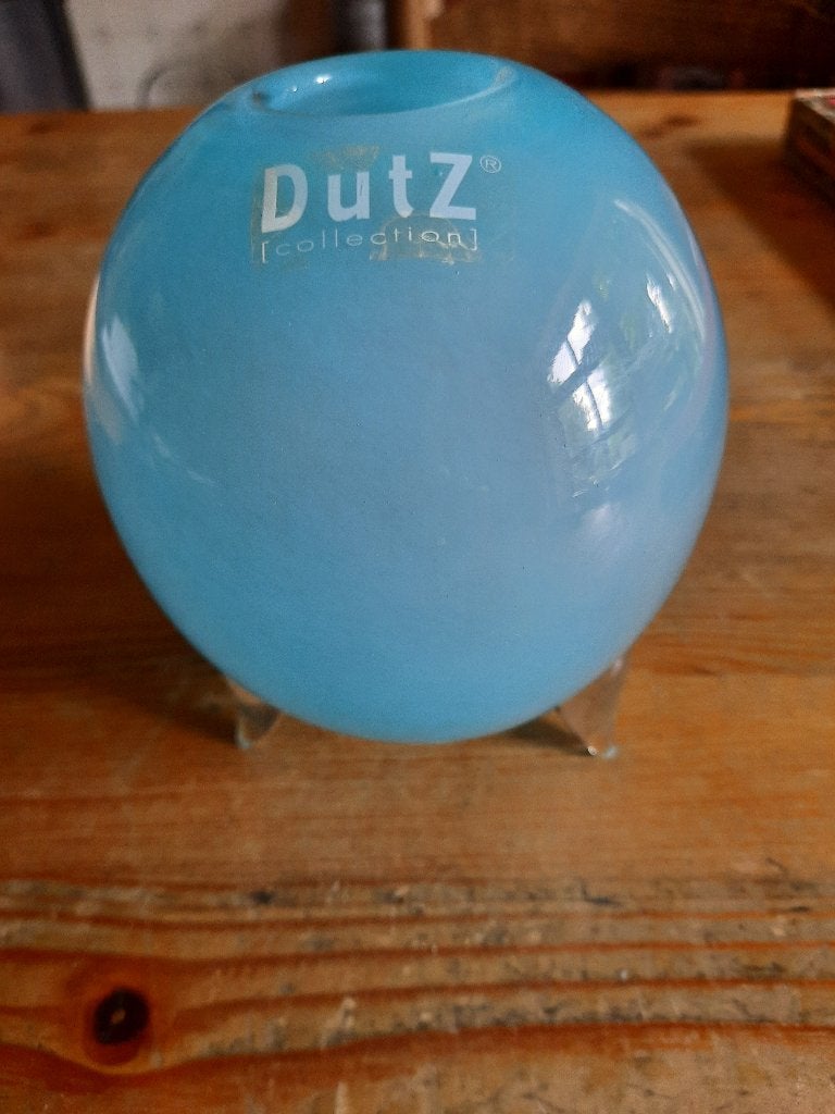 Glazen Dutz collection vaasje, Huis en Inrichting, Woonaccessoires | Vazen, Ophalen of Verzenden, Blauw, Glas, 13 cm