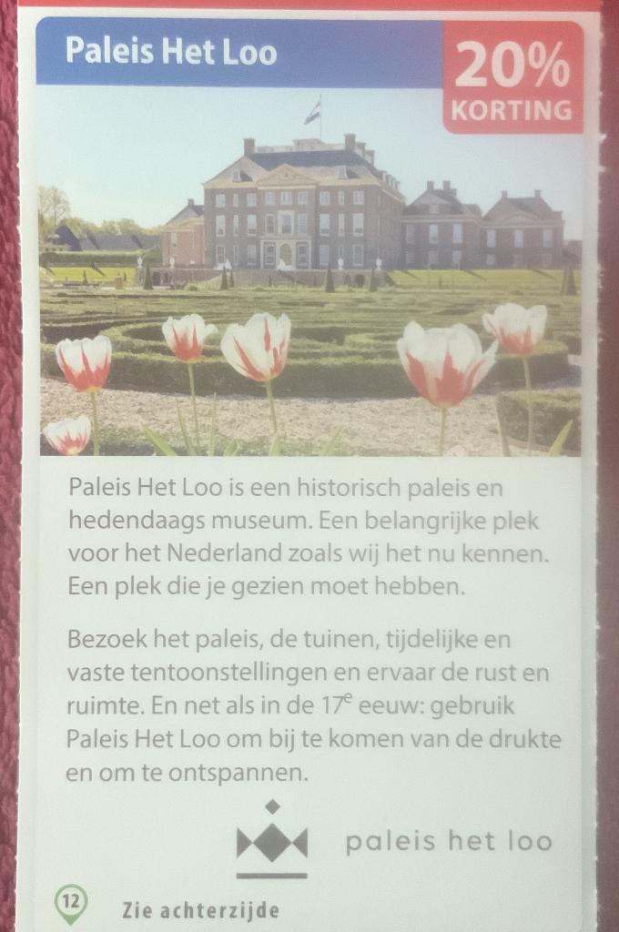 Paleis Het Loo in Apeldoorn Voordeelbon, Tickets en Kaartjes, Drie personen of meer, Museumbon