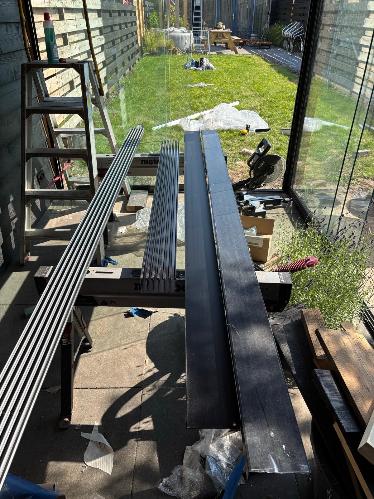 Glazen schuifwand, Ophalen, 160 cm of meer, Zo goed als nieuw, Glasplaat