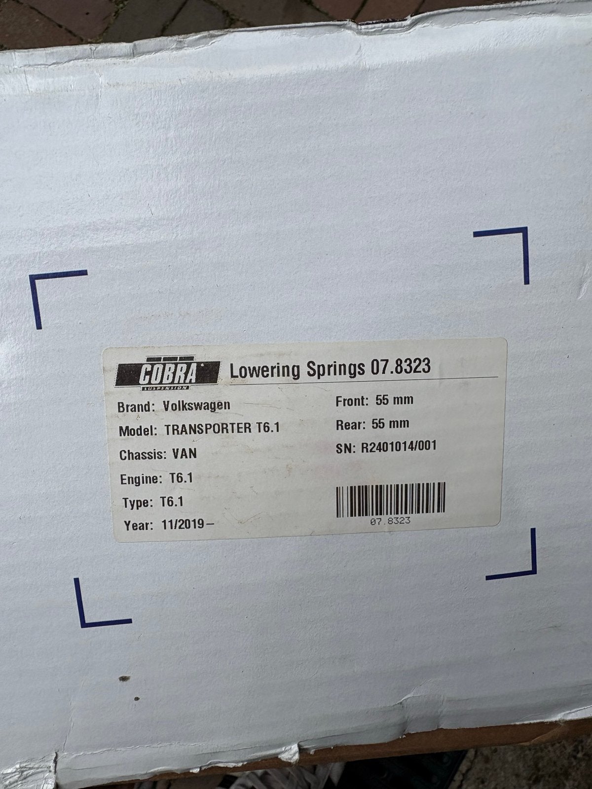 Cobra verlagings veren Vw Transporter T6.1 - 55mm Verlaging, Ophalen, Nieuw, Volkswagen