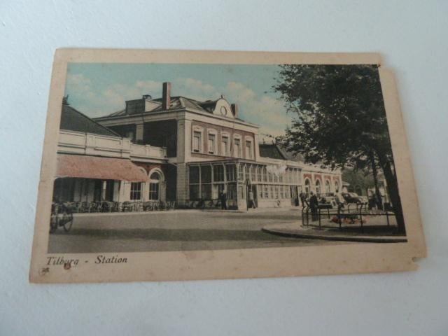 Tilburg circa 1950 Station, Ophalen of Verzenden, 1940 tot 1960, Ongelopen, Noord-Brabant