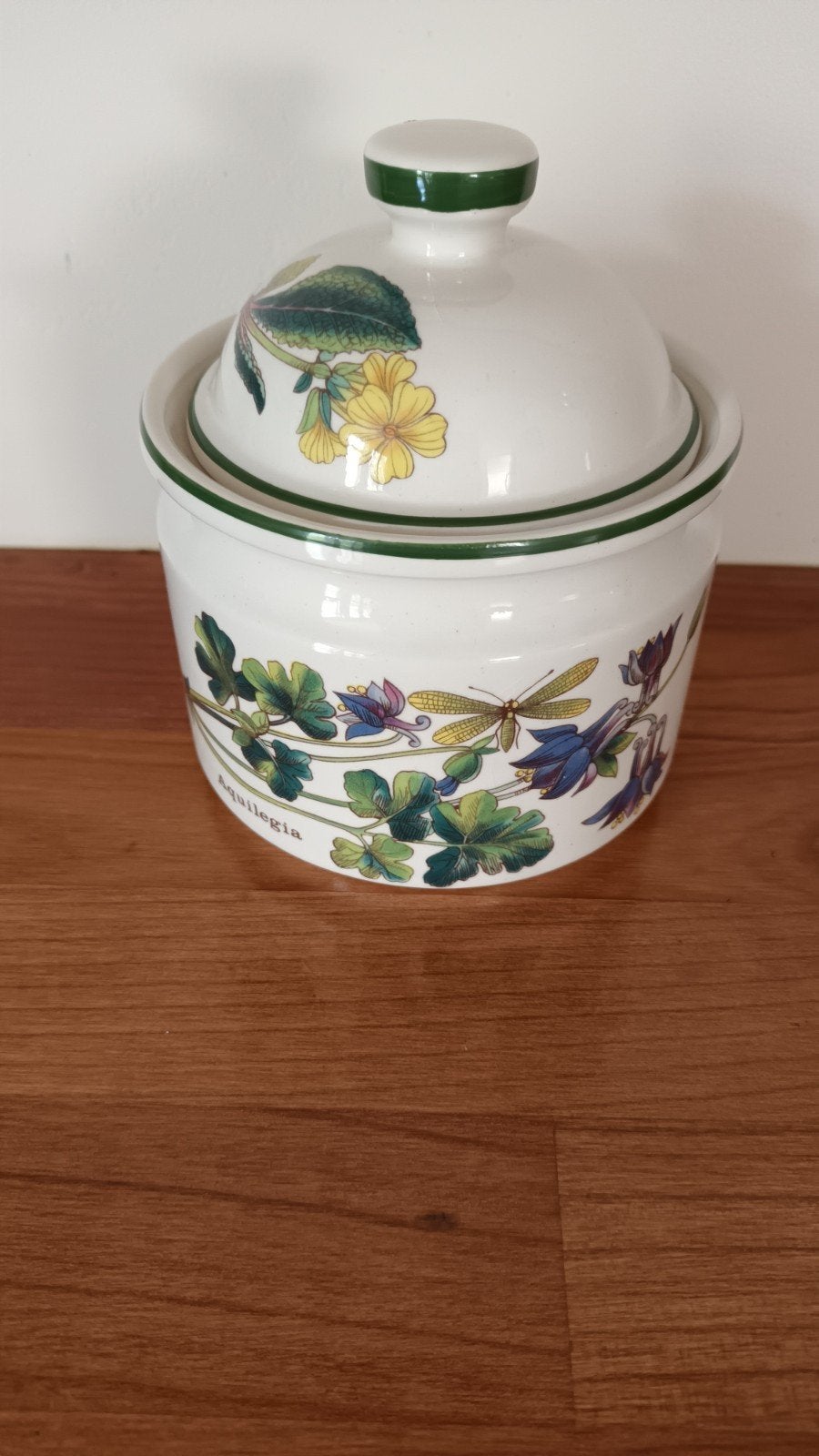 Potje met deksel / decoratie: botanisch, Ophalen of Verzenden, Zo goed als nieuw, 25 tot 50 cm, Minder dan 100 cm
