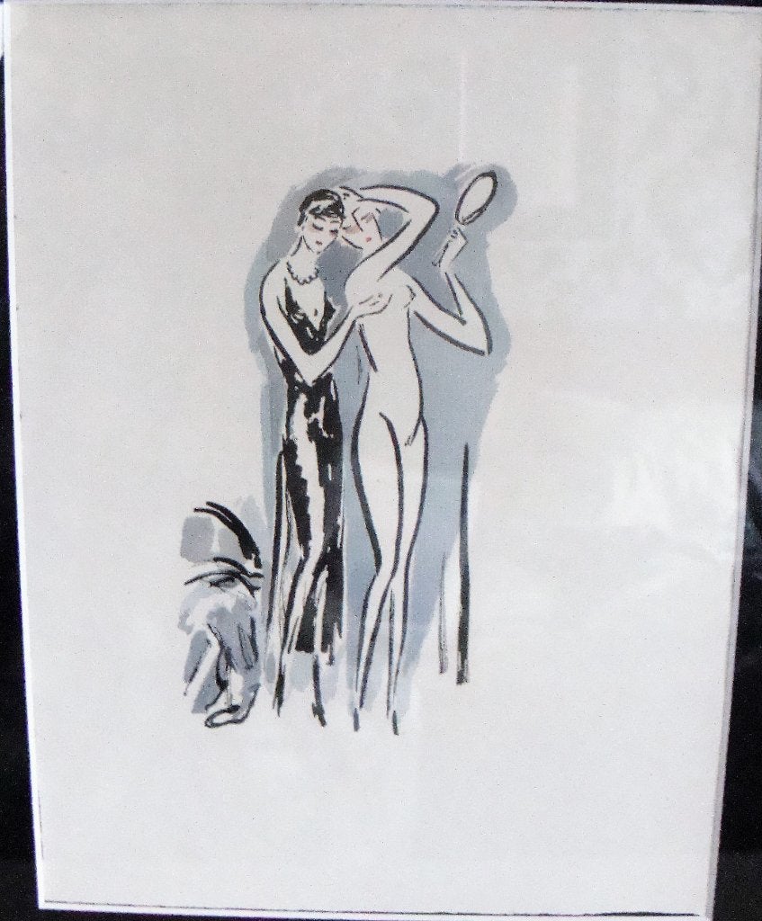 Kees van Dongen - elkaar opmaken /litho - nieuw ingelijst, Ingelijst, Ophalen of Verzenden, Portret en Figuren, Lithografie