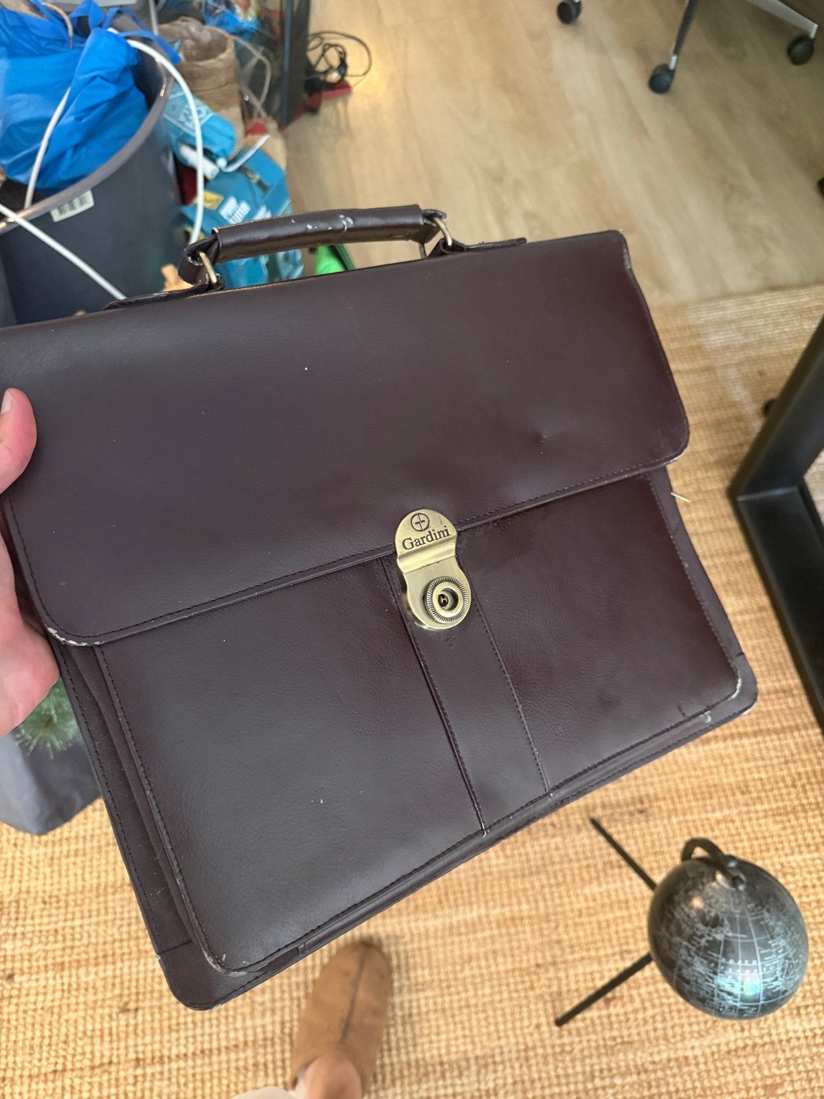 Gardini Vintage Leren Aktetas / Werktas - Origineel, Ophalen, Gebruikt, Bruin, Overige typen