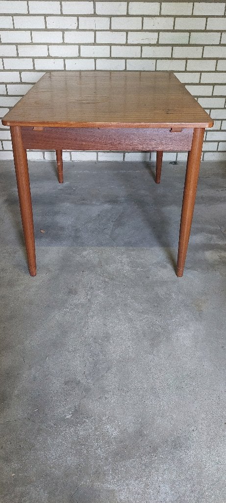 Vintage Retro sixties eettafel – uitschuifbaar, Huis en Inrichting, Tafels | Eettafels, Ophalen, Gebruikt, Teakhout, 50 tot 100 cm