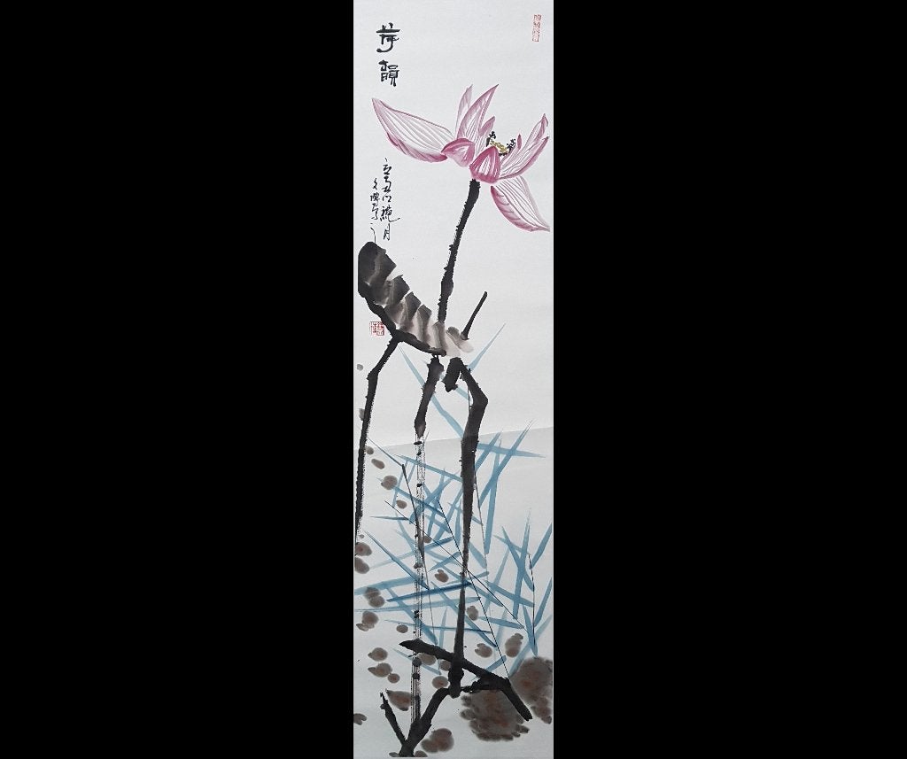 originele Chinese schilderij cadeau huisdecoratie muurdecora, Bloemen, Ophalen of Verzenden, Origineel werk, Papier