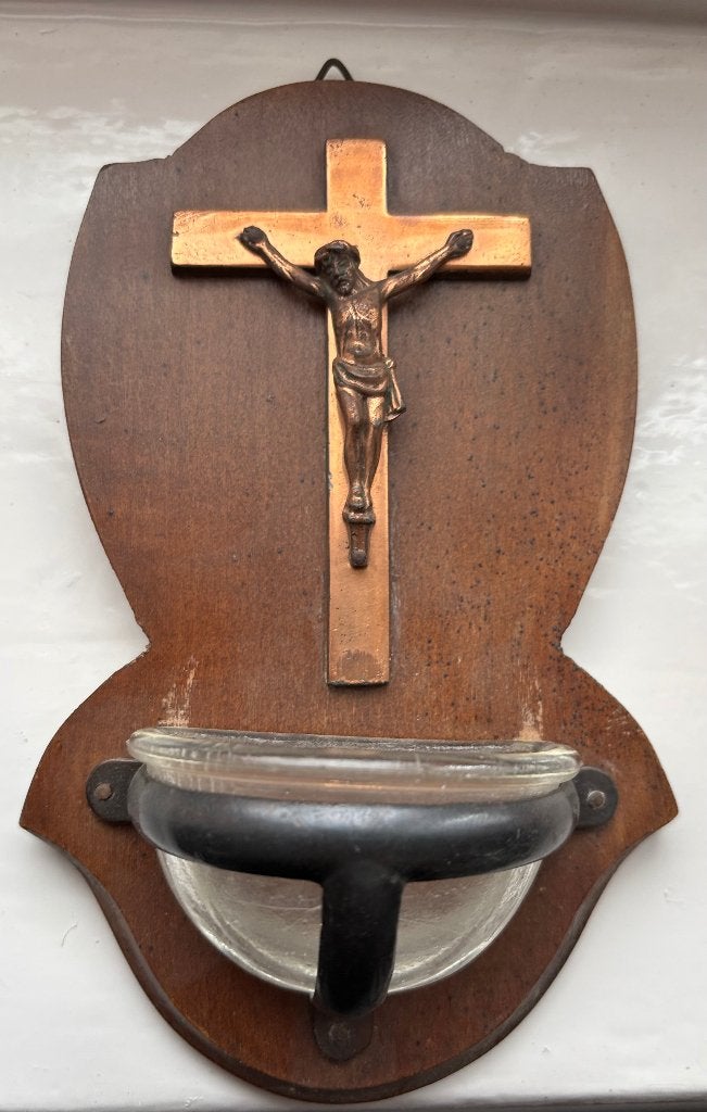 Vintage wijwater bakje, Verzamelen, Ophalen, Gebruikt, Christendom | Katholiek