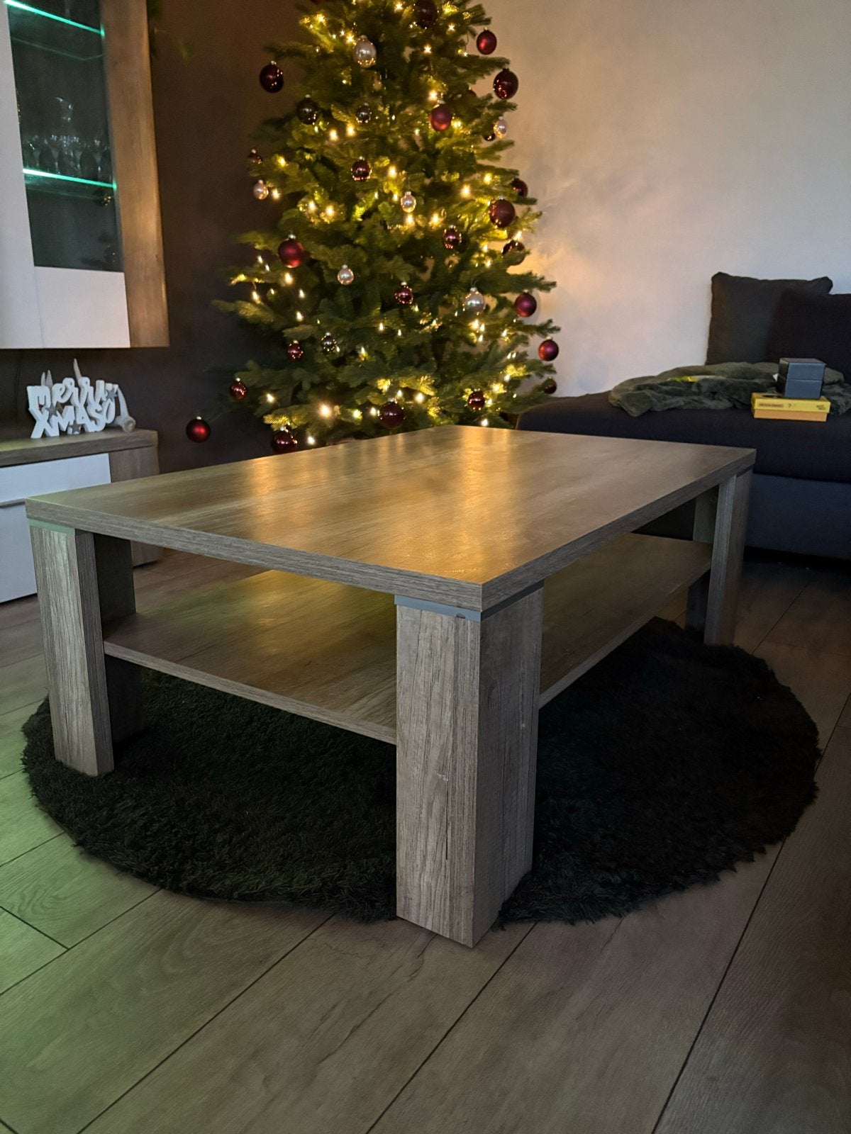 Salontafel met opbergruimte - Houtlook, Gebruikt, 100 tot 150 cm, Minder dan 50 cm, Rechthoekig