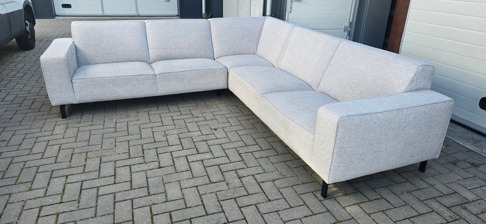 Montel Hoekbank 3 Delen Licht Grijs Type 40/4, Ophalen, 250 tot 300 cm, Gebruikt, 100 tot 125 cm