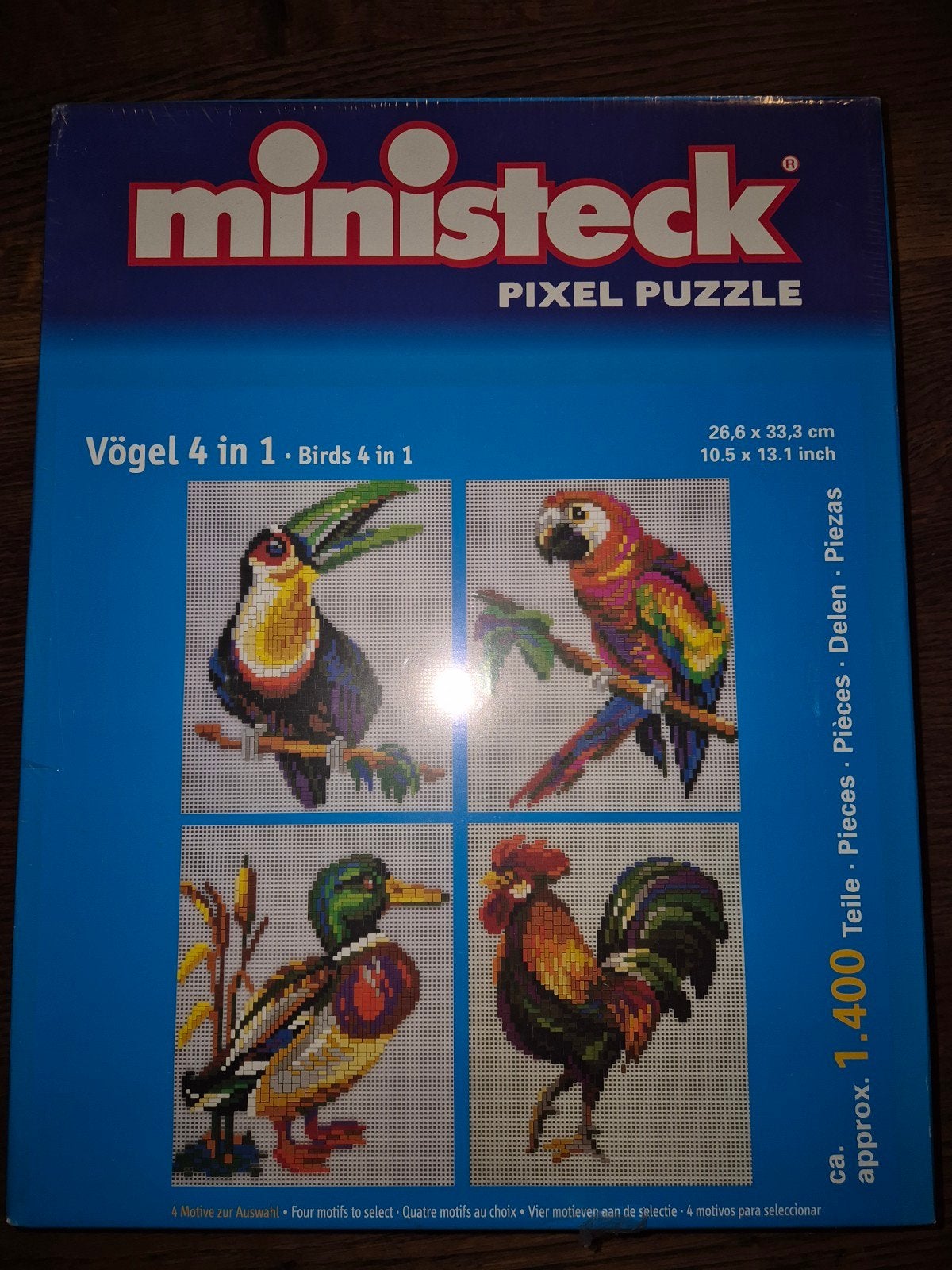 Nieuwe Ministeck Pixel Puzzle - 4 Vogels in 1 (1400 st), Hobby en Vrije tijd, Ministeck, Ophalen of Verzenden, Nieuw, Box-set