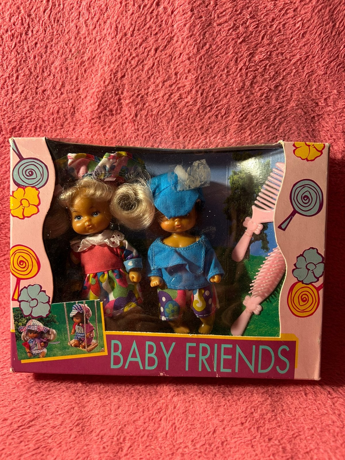 Vintage "Baby Friends" mini poppen set (jaren 90) – NRFB, Ophalen of Verzenden, Zo goed als nieuw