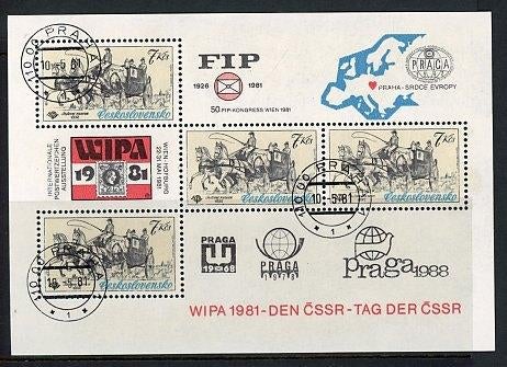 Cescoslovensko- 1981- blok = motief Paarden, Ophalen of Verzenden, Overige landen, Gestempeld